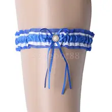 Свадебная эластичная атласная Кружевная подвязка для ног с бантом, кольцо на бедро