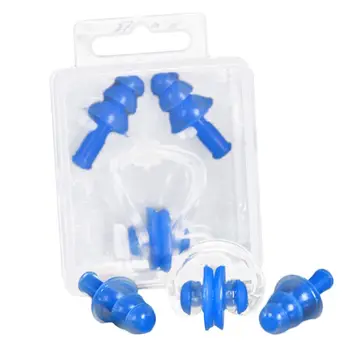 

Silicone Swimming Earplug Nose Clip Set Waterproof Protector Watertight Diving Surf Pool Accessories Box Package for Adult Kids