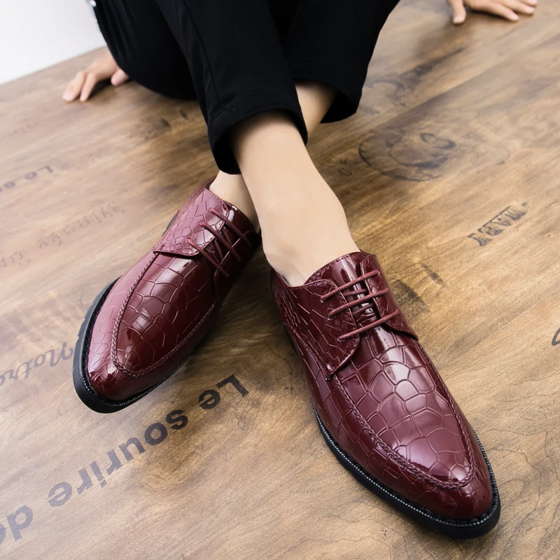 snake skin patent leather formal luxury italian brand glossy dress party cool designer male footwear brogue oxford shoes for men (17)
