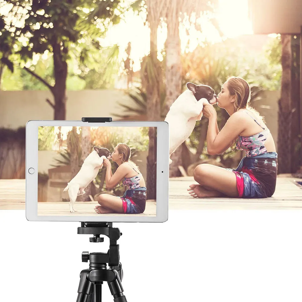 Portefeuille 2 in 1 Universal Tablet Mount Holder Tripod Adapter Phone Stand For iPad Pro 10.5 Air Mini iPhone 8 Plus 7 Monopod (2)
