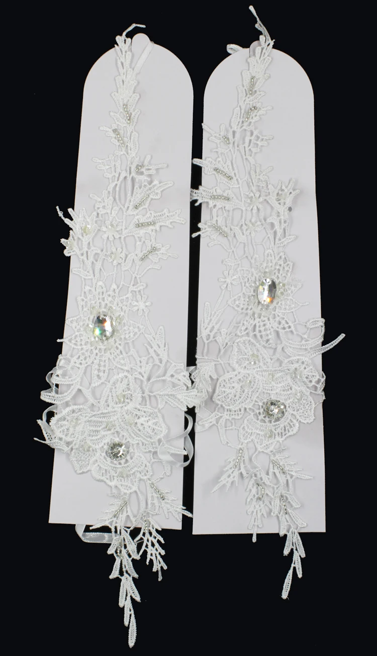 ZUOYITING новые роскошные белые кружева принцесса свадебные перчатки с бисером без пальцев модные женские длинные Дизайн свадебные платья