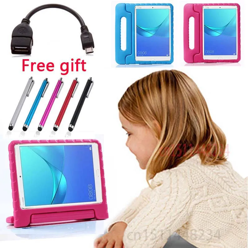 

AORUIIKA For Huawei MediaPad M5 10.8 10 Pro CMR-AL09 CMR-W09 child baby Tablet EVA silicone shockproof cover, handle stand case