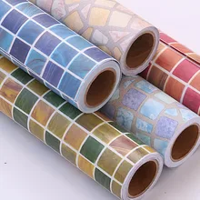 Мозаичные водостойкие самоклеющиеся наклейки для ванной комнаты и туалета, обои, утолщенные масляные Декоративные наклейки для кухни 45 см X 100 см