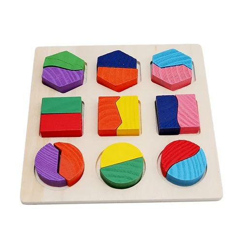Детские деревянные строительные блоки раннее образование Монтессори игрушки интеллектуальная Геометрическая игрушка MU974477 - Цвет: 974478