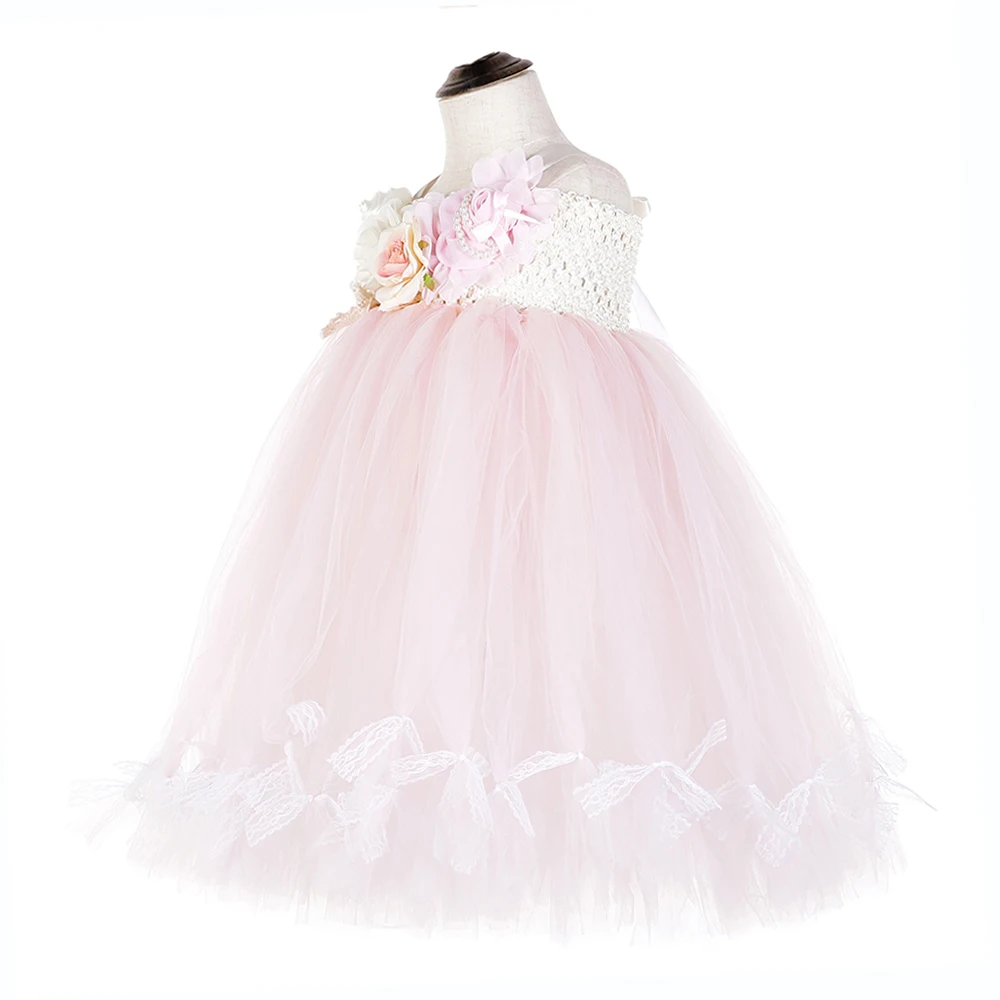 Cute Flower Girls Wedding Unicorn Baby Clothes Teenage Sleeveless Lol Dress for Girl Pink Tulle Lace Bowknot Tutu Dress Vestido (5)