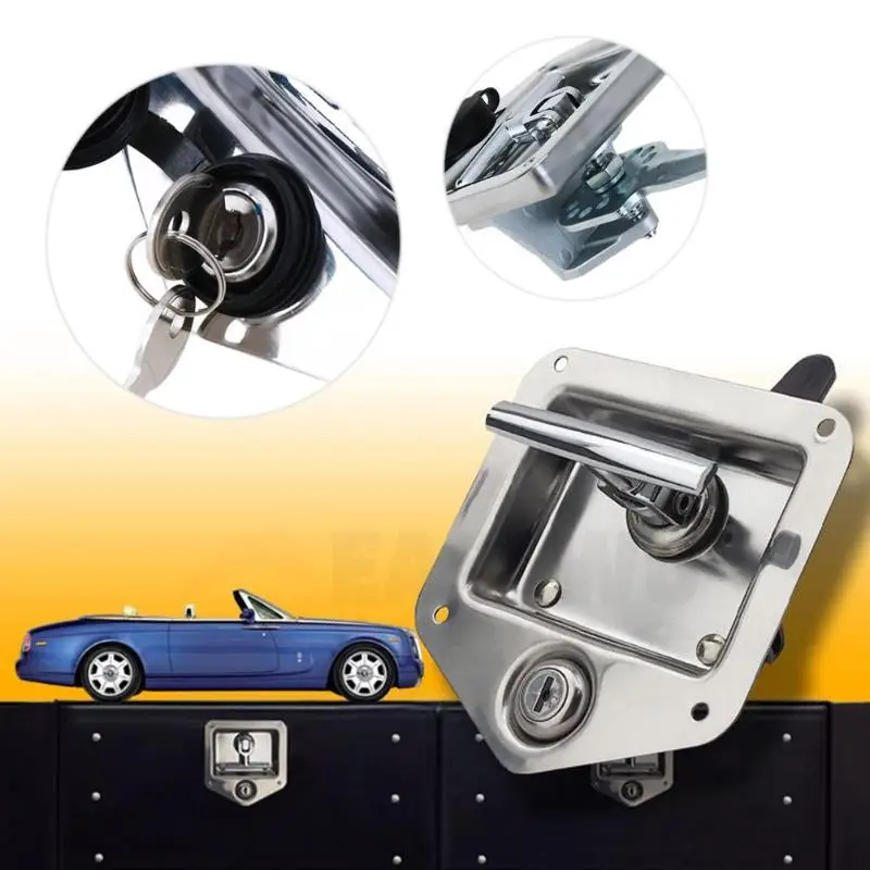 

T Type Shape Stainless Steel RV Car Antivol Handle Locks Truck Latch Toolbox Locks Caravan Camper Auto rv Caravan Accessories