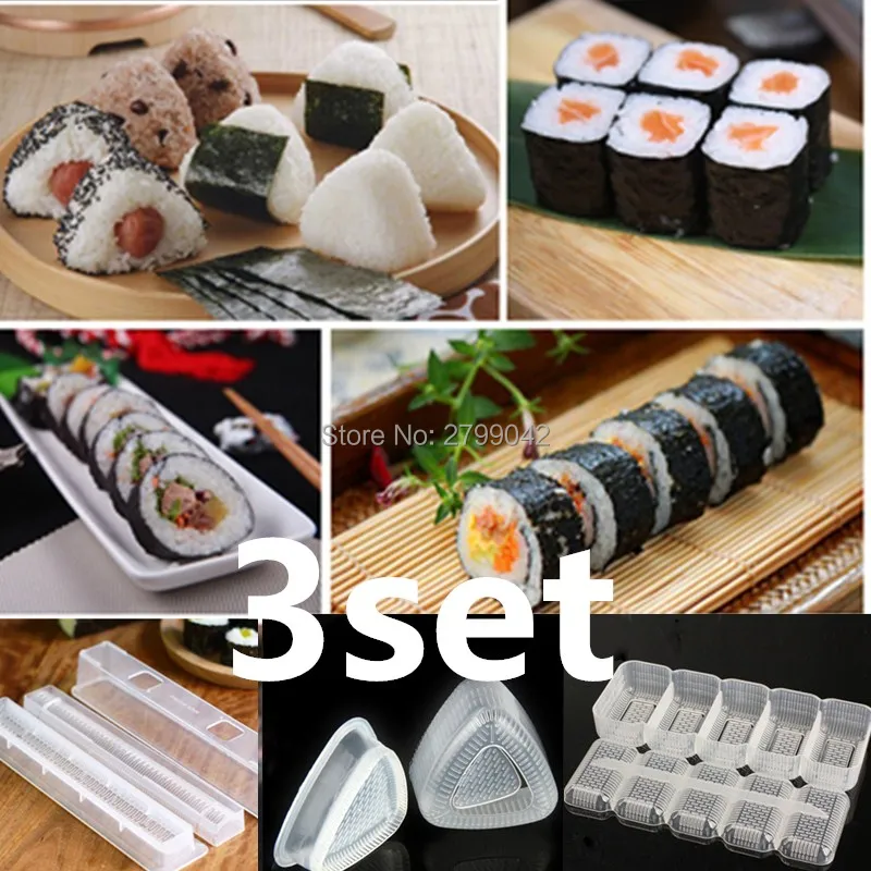 3set Sushezi Roller Kit Sushi Mold Maker Bazooka S...
