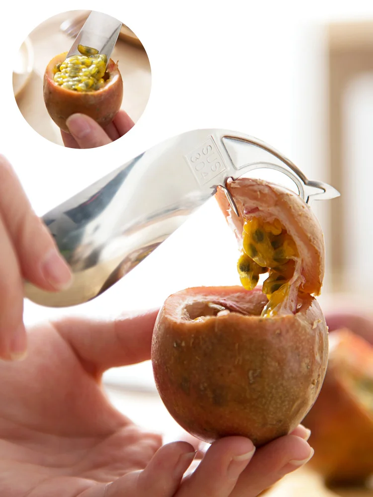 TUUTH Stainless Steel Passion Fruit Spoon Fruit Opener Dolphin Shape Melon Scoops Avocado Opening Knife Cute Kitchen Tools5