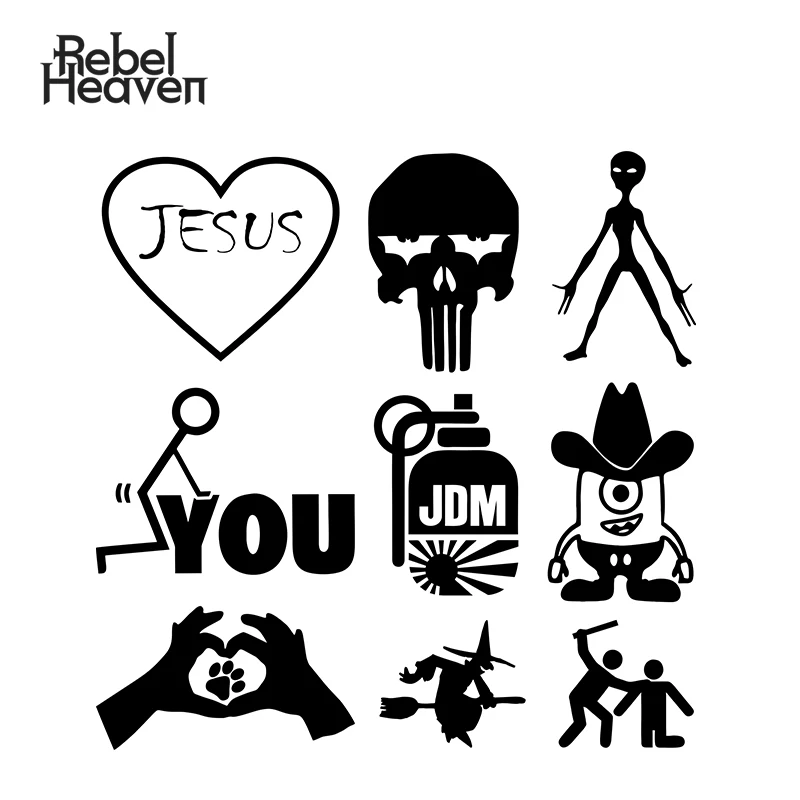 Забавная наклейка для автомобиля Rebel Heaven JDM с принтом в виде лапы Сердца Иисуса