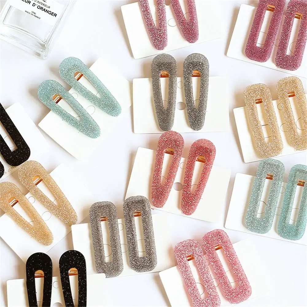 

MISM New Hollow Geometric Waterdrop Acrylic Hair Clips Shiny Tin Foil Sequins Hairpins Women Girls Barrettes Hair Accessories