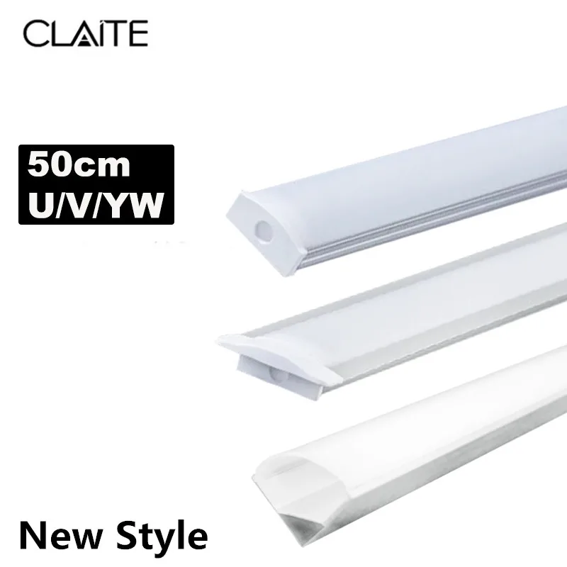 Алюминиевый держатель для светодиодных лент CLAITE 2019 U V YW три стиля 50 см Кухонный