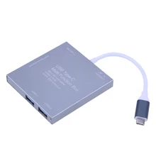 Metal USB 3.0 Hub Type C to M.2 NGFF SSD Enclosure Multifunction Mobile Hard Disk Box Micro SD Card Reader Charging Adapter
