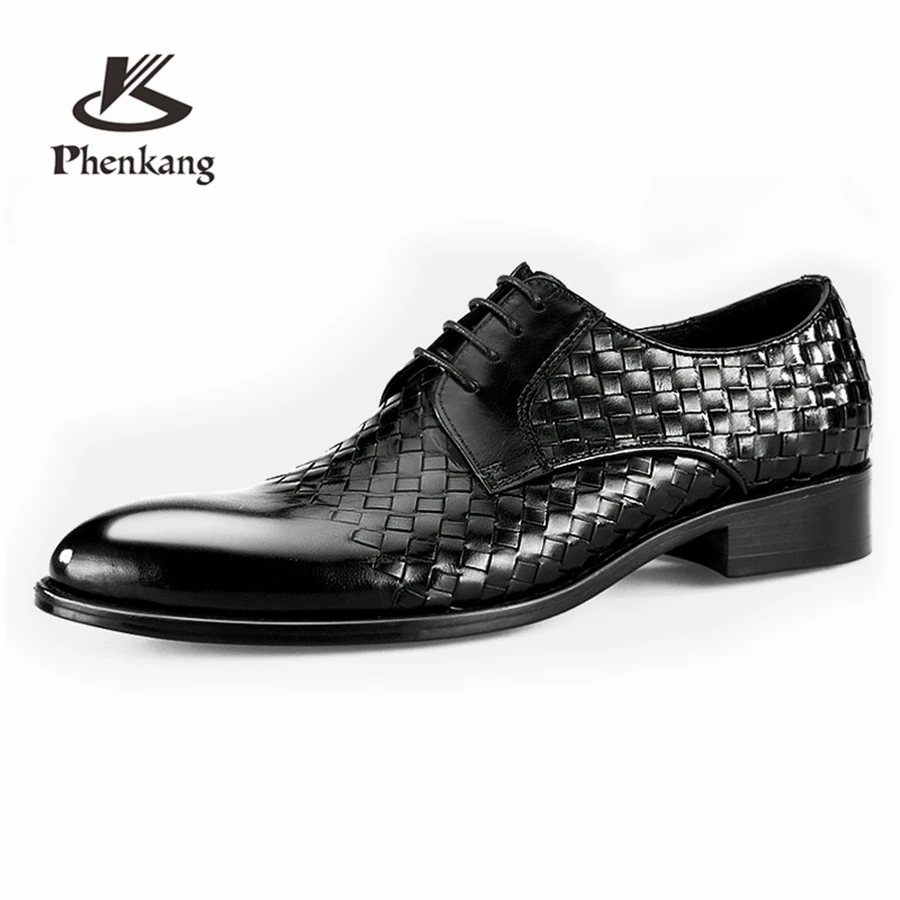 

Mens formal shoes leather oxford shoes for men dressing wedding men's brogues office shoes lace up male suit shoes red black