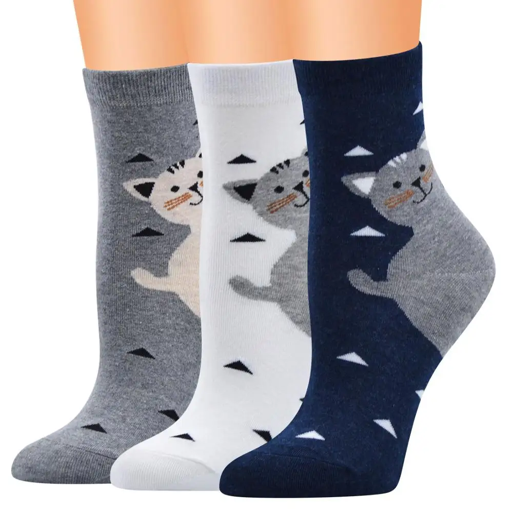 Newly Women Fashion Ankle Socks Kawaii Cartoon Cat Cotton Socks For Female Girl Lovely Cartoon Meias Sokken Cute Footwear