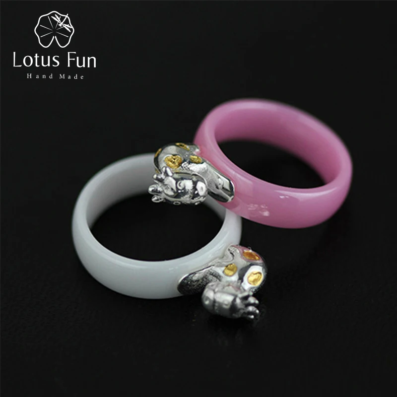 

Lotus Fun Real 925 Sterling Silver Natural Creative Handmade Designer Fine Jewelry Cute Muddle Dairy Cow Rings for Women Bijoux