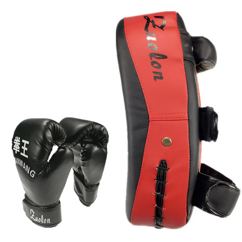 

MMA Muay Thai Punching Curve Pads & Boxing Gloves PU leather Sanda Taekwondo Kick boxing Foot Target Boxing Hand Feet Target