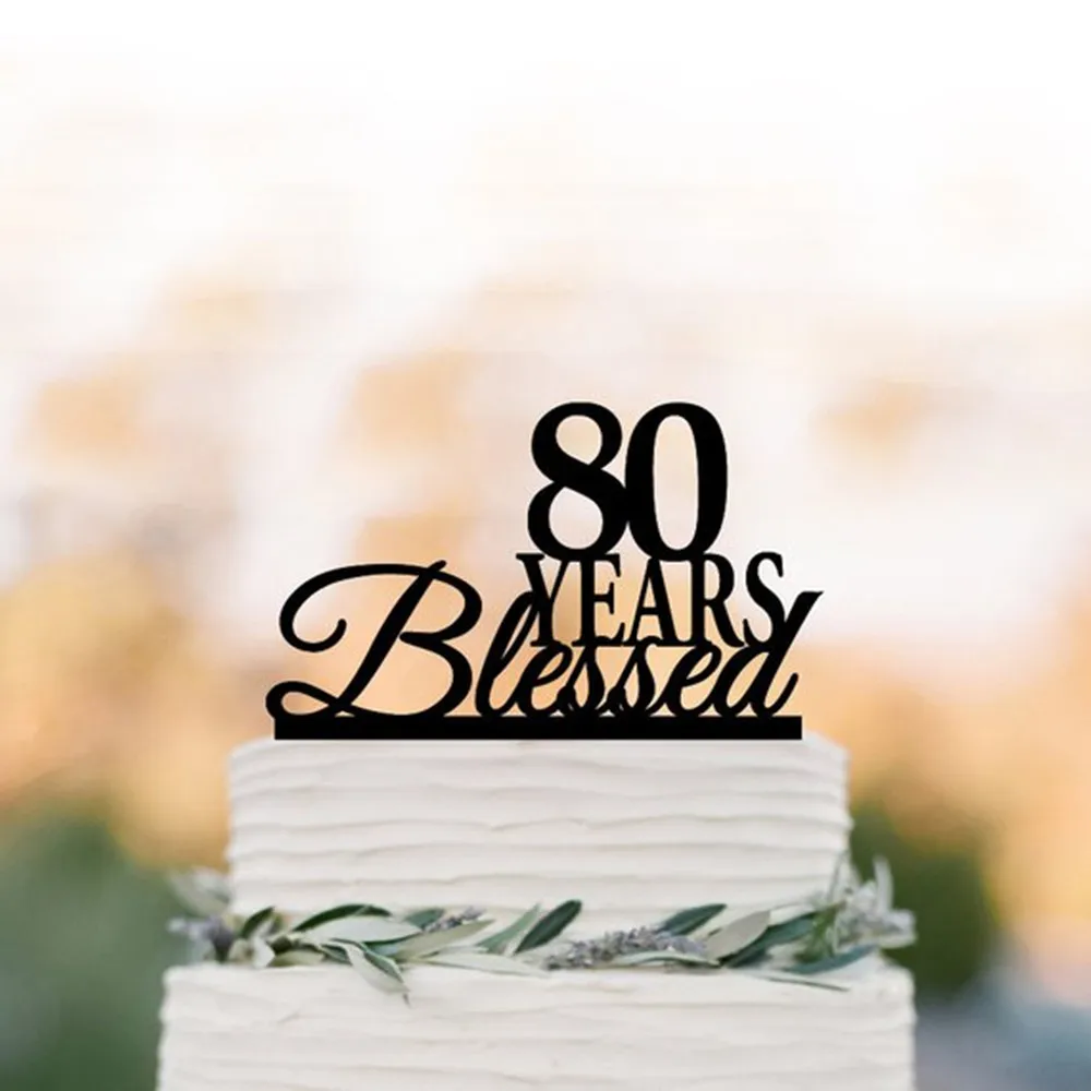 40/50/70/80 лет Blessed торт Топпер для именинного пирога фигурки жениха и невесты; персонализированные годовщина подарок торт украшения торта