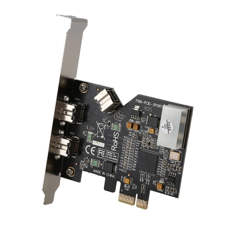 Плата контроллера PCI-Express IEEE 1394b FireWire с 3 портами(2 внешних+ 1 внутренний