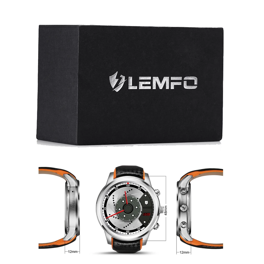 LEMFO LEM5 Smartwatch Android 5.1 GPS Watch 3G Support SIM Card Bluetooth Wifi Heart Rate Monitor Touchscreen Android Phones    