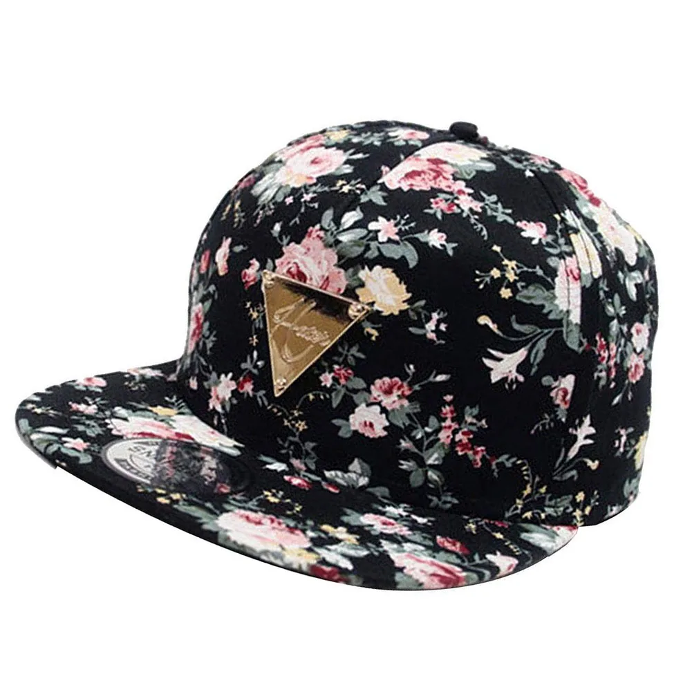 ABWE цветы Snapback шляпа, хип-хоп плоские экраны бейсболка Регулируемый размер черный для детей