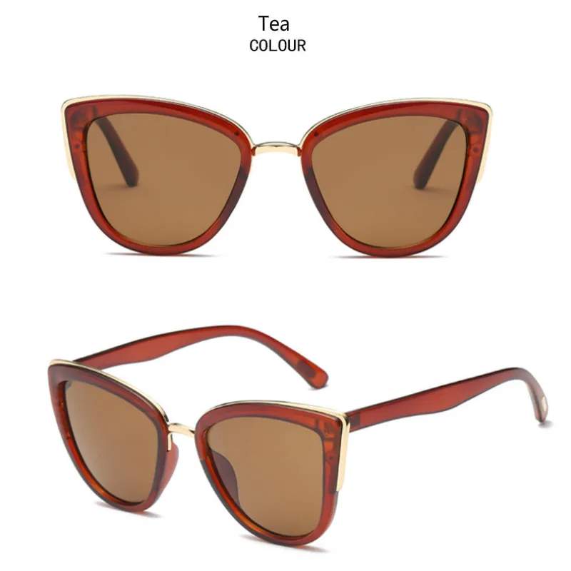 Солнцезащитные очки кошачий глаз женские винтажные градиентные солнечные в