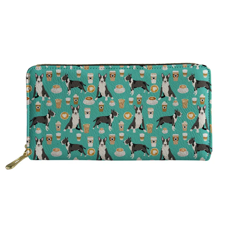 FORUDESIGNS Bull Terrier длинные женские кошельки сумки для мобильного телефона женский кожаный кошелек держатель сумка поясной кошелек высокого качества - Цвет: Z3553Z21