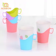 10 шт. набор пластиковых напитков аксессуары чашка подставка держатель популярный одноразовый Бумажный стаканчик термоизоляция горячая Распродажа случайный цвет