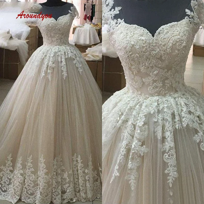 

Elegant Lace Wedding Dresses Ball Gown Plus Size Turkey Weding Weeding Bridal Bride Gowns Dresses
