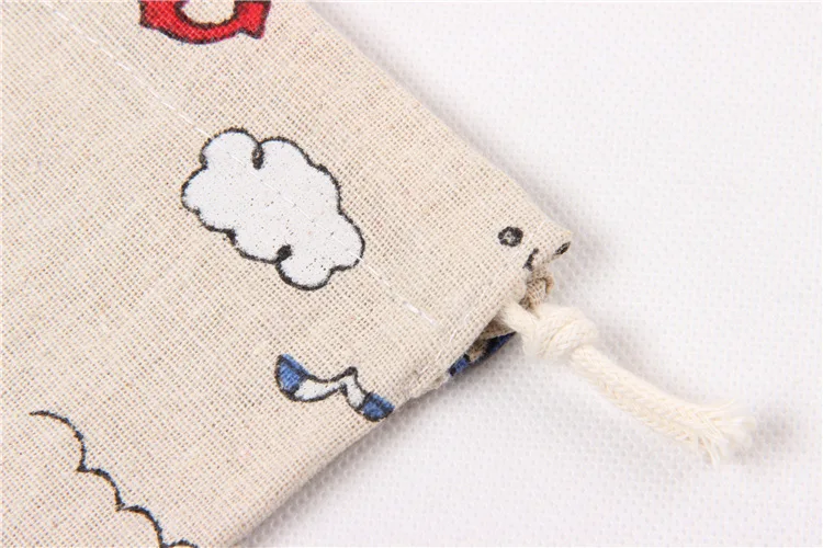 1 шт. синий якорь Drawstring хлопок льняной сумка для хранения подарков Конфеты чай