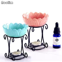 Ретро железная рамка Керамическая свеча Лотос ароматизатор лампа топка для эфирных масел ароматические свечи подсвечник подставка для свечей ваза ароматерапия плита