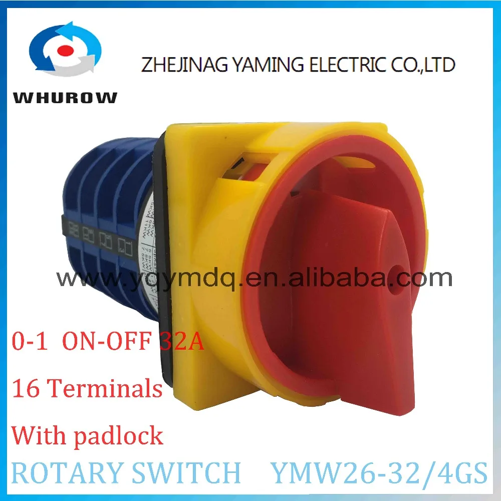 

LW26 YMW26-32/4GS Rotary switch 2 postion(OFF-ON) 690V 32A 4 pole 16 terminal screw universal changeover cam main switch