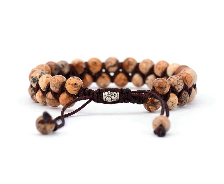 Men Bracelet Cool Picture Stone Beads Braided Cuff Bracelet Handmade Friendship Bracelets Male Bracelet Jewelry Dropship