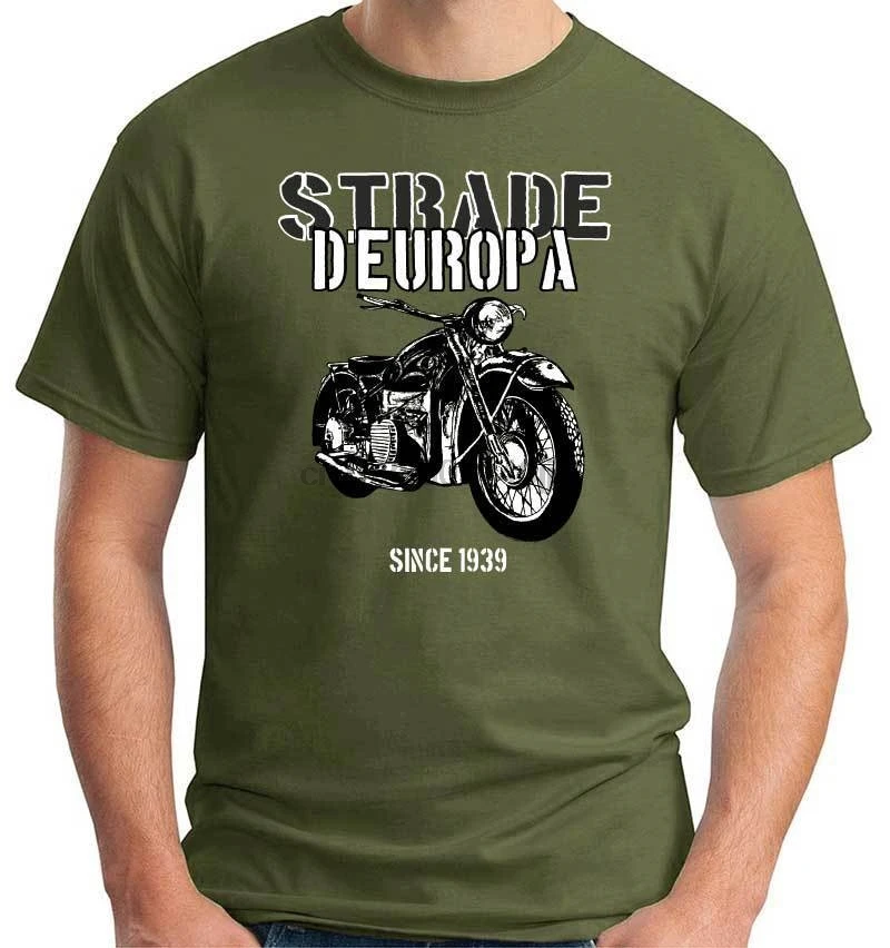

2019 New 100% Cotton Top Quality Funny O Neck T-Shirt Motors A116 Strade DEuropa Since 1939 R12 Wehrmacht Graphic T Shirts