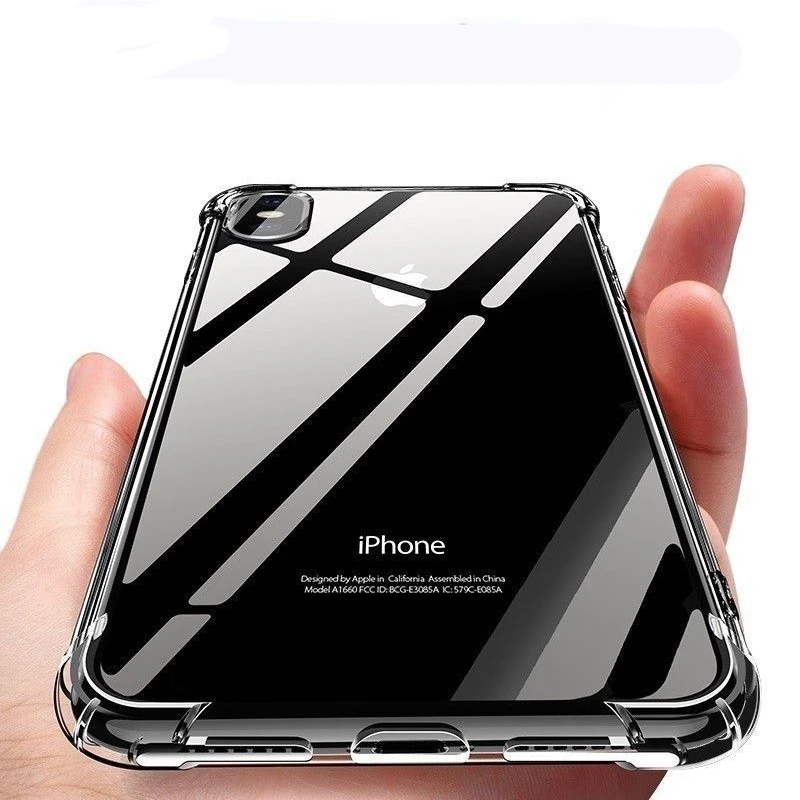 

Anti-Knock Crystal Clear Case For iPhone XS Max XR X 8 7 6 6X 6 X 7 Plus Airbag Drop Protection Cover Transparent Soft TPU Case