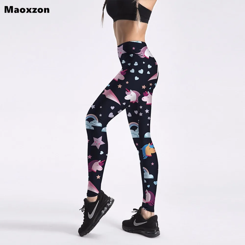 

Maoxzon Womens Unicorn Print Casual Beauty Slim Leggings Trousers For Female Fashion Workout Fitness Ioga Elastic Skinny Pants