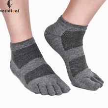 VERIDICAL 10pieces=5pairs=1lot spring and summer five fingers socks Mesh compression toe socks men cotton boat crew socks short