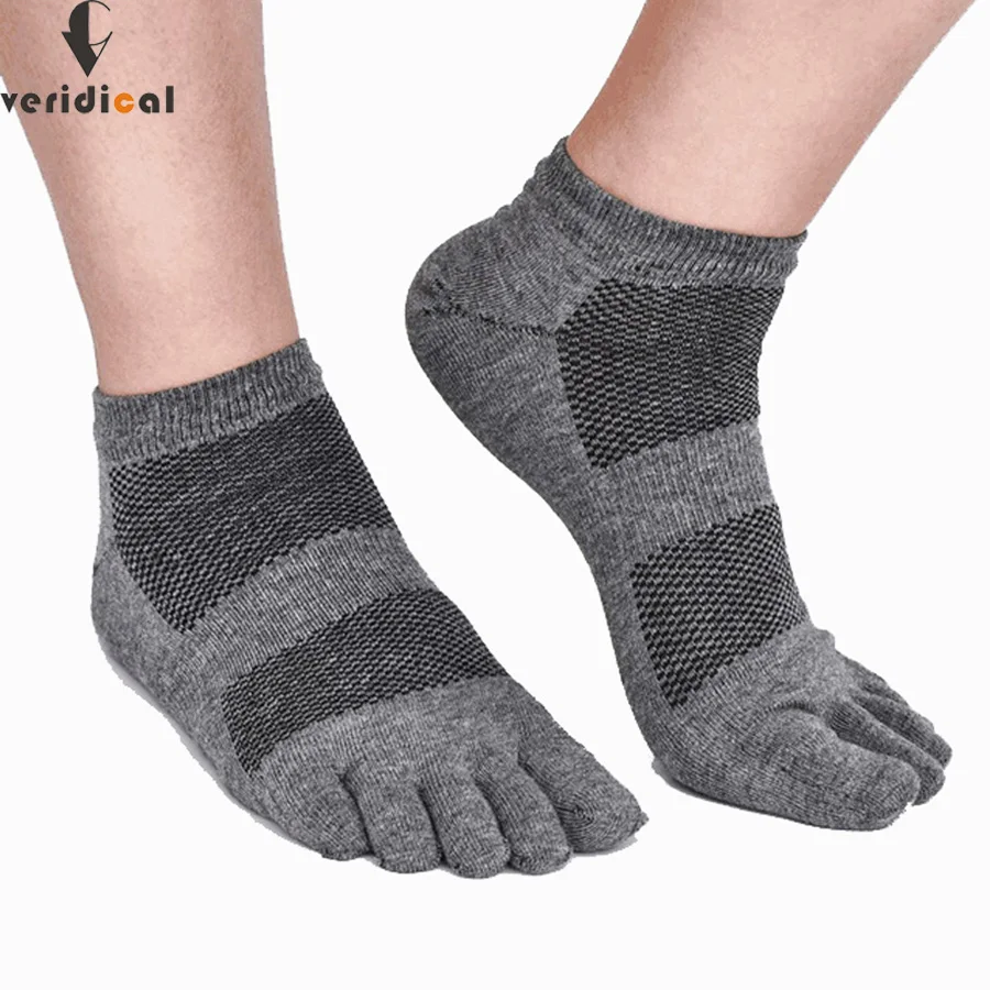 

VERIDICAL 10pieces=5pairs=1lot spring and summer five fingers socks Mesh compression toe socks men cotton boat crew socks short