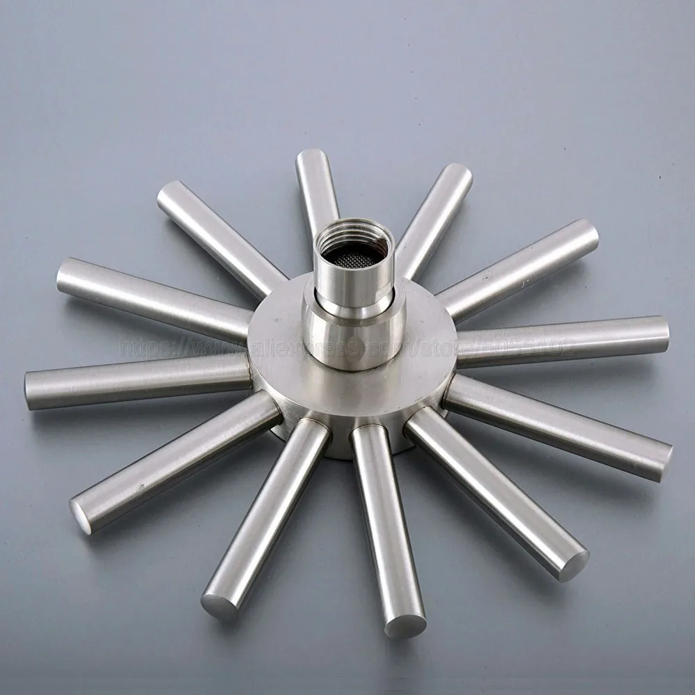 7.7 Inch Sun Style Brushed Nickel Shower Head Water Rains Shower Head With Shower Bathroom Set Wall Mounted Shower Head zsh270