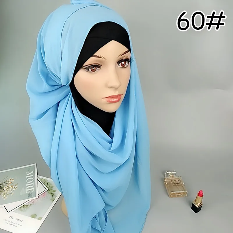 A2 высокое качество простой пузырь шифоновые платки повязки на голову популярные хиджаб летние мусульманские шарфы