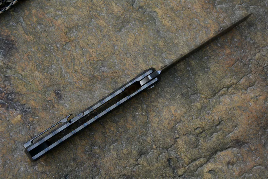 TWOSUN TS67 Флиппер складной нож D2 атласное Лезвие Керамический шарикоподшипник шайба TC4 Ручка Открытый Отдых Охота карманный нож