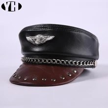 Брендовая мужская бейсболка из натуральной яловой кожи, Мужская кепка на весну, осень, зиму, повседневная Кепка, регулируемый головной убор из натуральной кожи