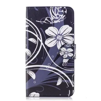 

10pcs/lot Flower Butterfly pattern leather Stand Case For Samsung Galaxy A5 2018 A530F A530 A8 2018