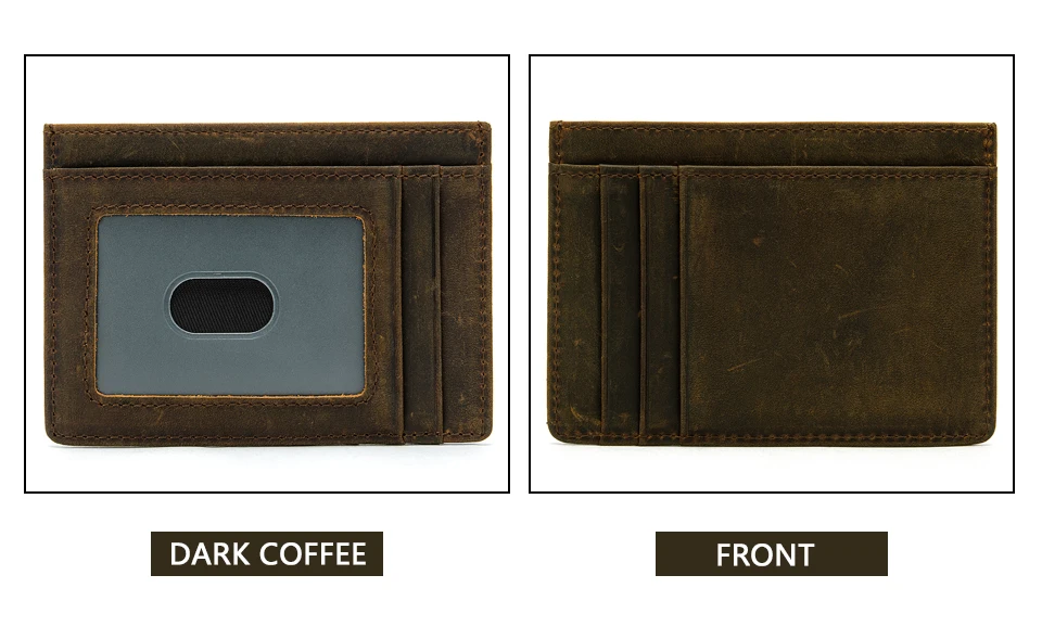 Card Holder Leather Genuine for Money Bag Mini Business Credit Card Holder Wallet Men Coin Purse Simple Cards Case 6