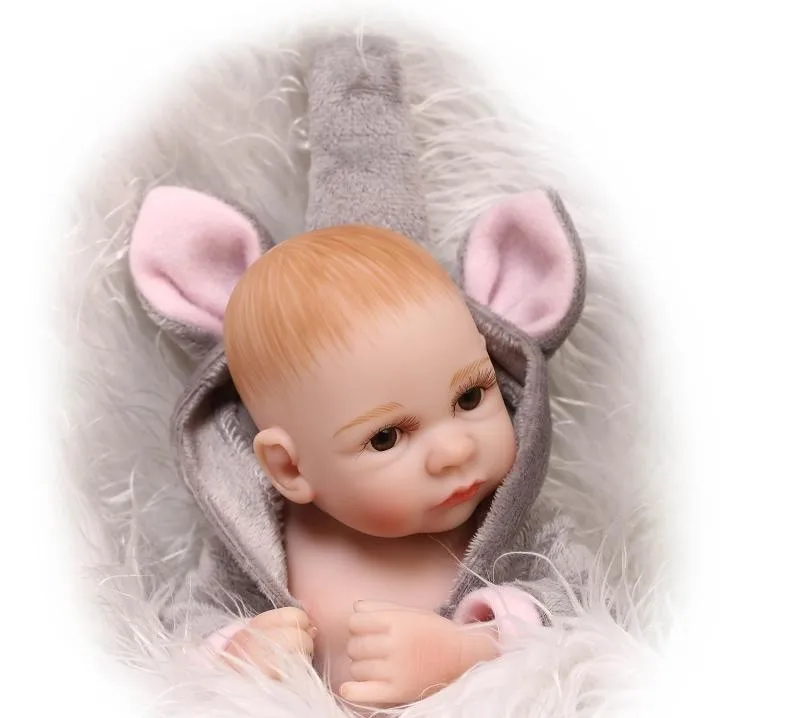 10 Inch Mini Silicone Reborn Baby Girls Doll Sleeping Realistic Newborn Dolls Baby Soft Toys Gift For Little Mommy Mini Doll (5)