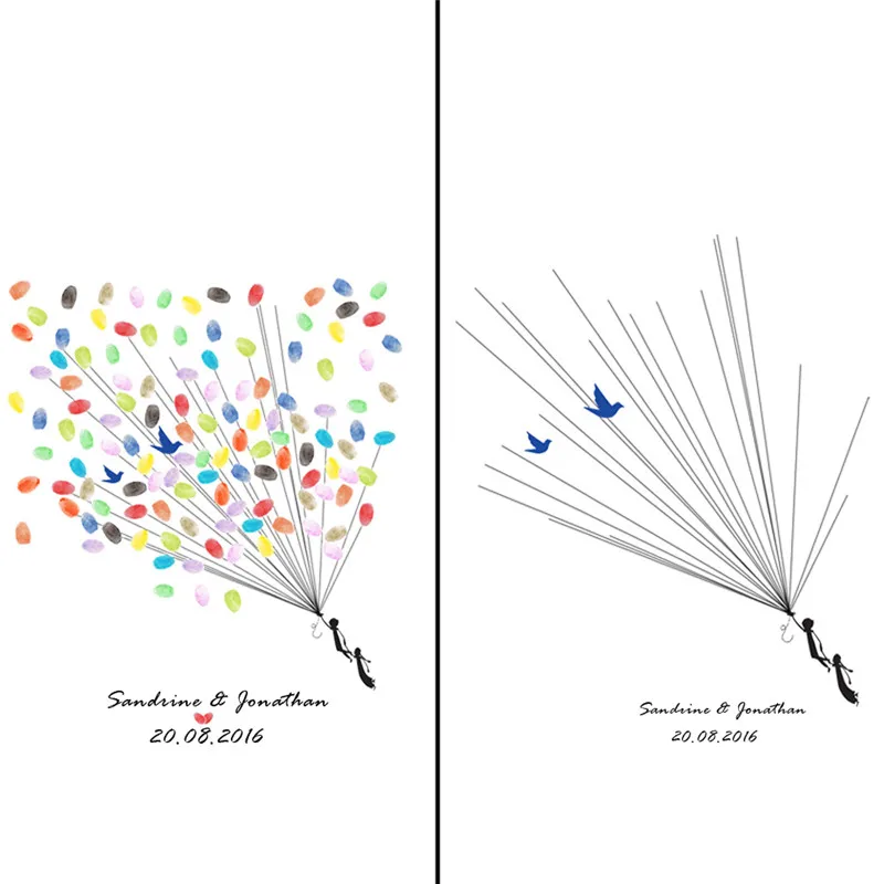 Пользовательское имя Дата свадебное украшение гостевая книга для знак отпечатки пальца свадебные подарки для гостей отпечаток пальца дерево живопись Вечерние
