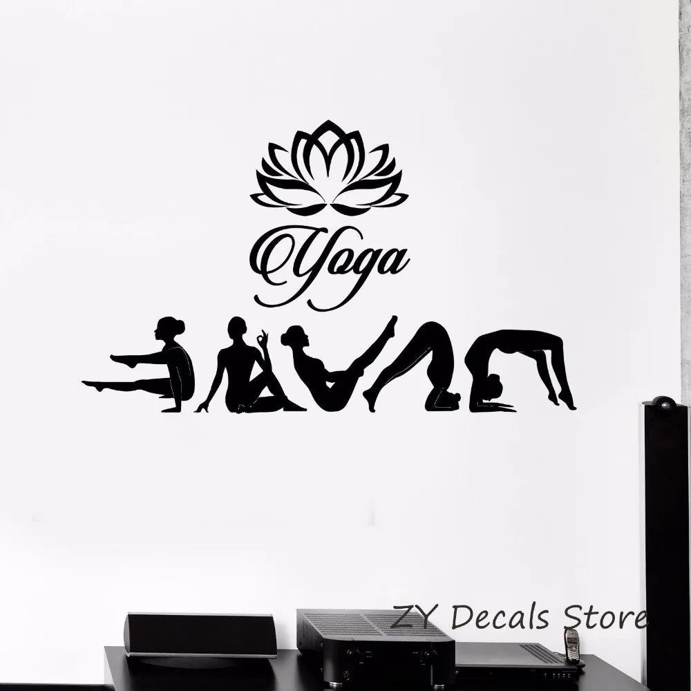 Yoga Wall Decals Poses Lotus Hinduism Wall Stickers Yoga Studio Wall
