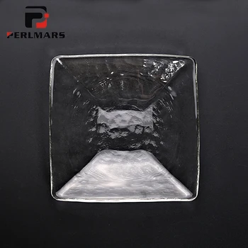 

Brief Pure Handwork Crystal Glass Tea Mat Creative Texture Square Transparent Coaster Nut Dessert Saucer Small Teacup Tray Gifts