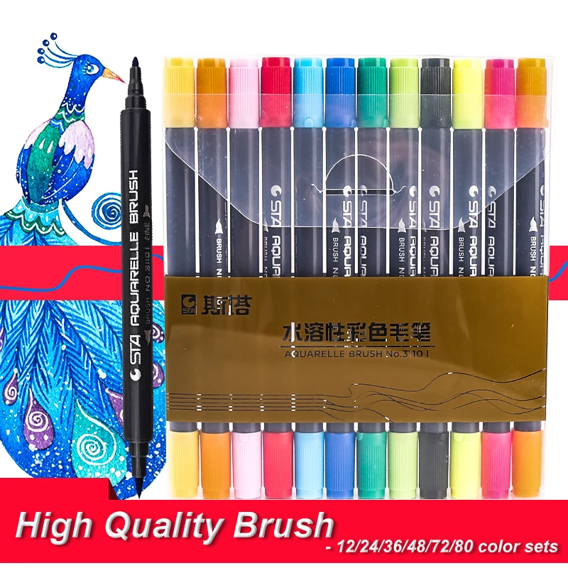 Graphic Drawing Sketch Art Marker Manga Water Based Pigment Ink Twin