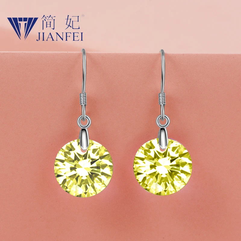 

Circular Crystal 925 sterling silver needle Simplicity Fashion Graceful Earrings For Woman Girls Fashion Jewelry Gift 1