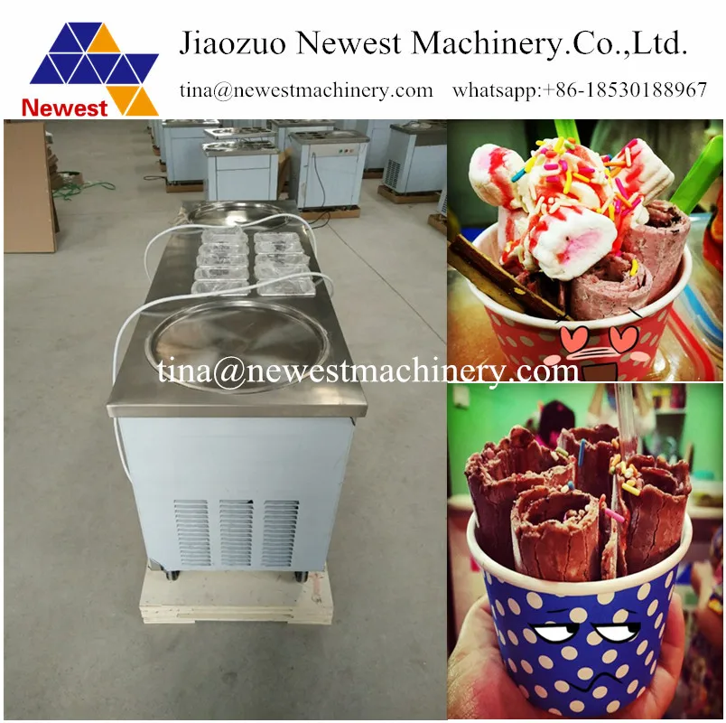 

Ice cream cone wafer making machine, single pan rolling fried ice cream machine price, pan fry ice cream rolls machine